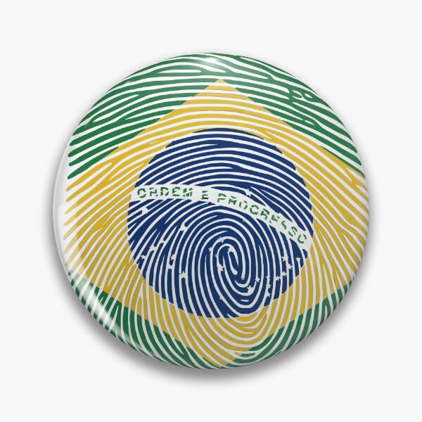 Item preview, Brazil Fingerprint Flag Shirt | Brazilian Pride Patriotic Graphic Tee designed and sold by Unik Design.