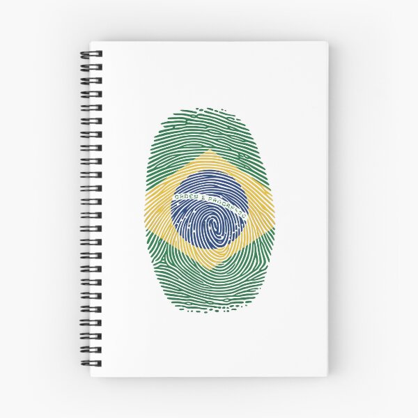 Item preview, Brazil Fingerprint Flag Shirt | Brazilian Pride Patriotic Graphic Tee designed and sold by Unik Design.