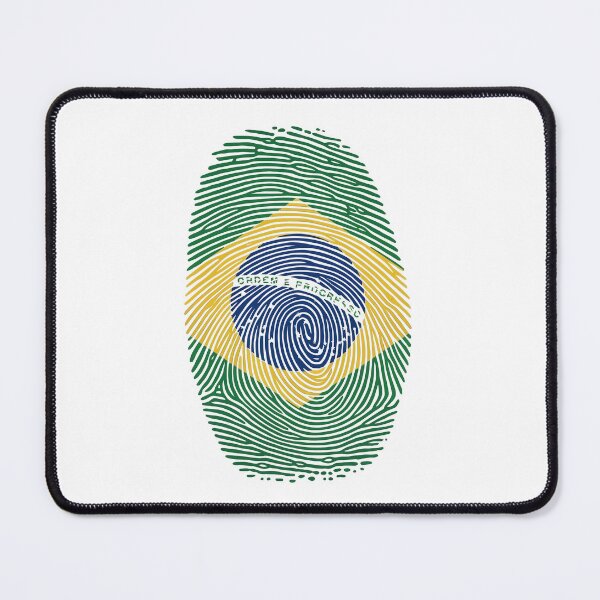 Item preview, Brazil Fingerprint Flag Shirt | Brazilian Pride Patriotic Graphic Tee designed and sold by Unik Design.