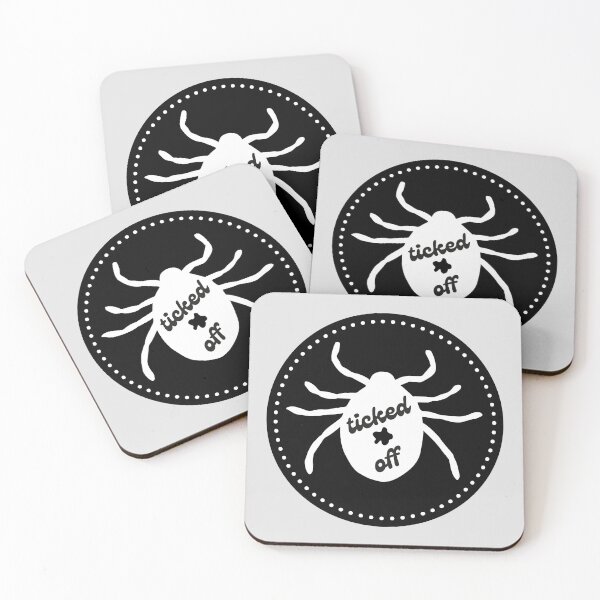 Item preview, Ticked Off, Funny Tick Bug Pest Control - Black Circle White Print designed and sold by tumbleweedphoto.