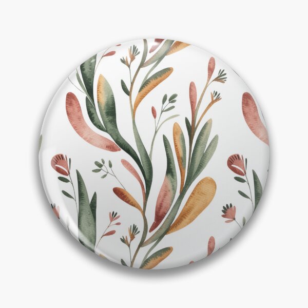 Item preview, Vibrant Electric Blue Botanical Pattern | Green Terracotta Foliage Seamless Repeat designed and sold by Midnight Veil Designs.