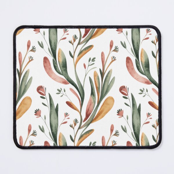 Item preview, Vibrant Electric Blue Botanical Pattern | Green Terracotta Foliage Seamless Repeat designed and sold by Midnight Veil Designs.