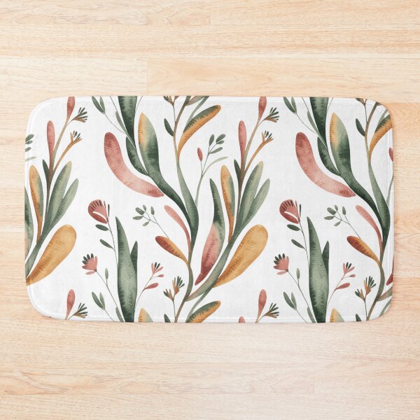 Item preview, Vibrant Electric Blue Botanical Pattern | Green Terracotta Foliage Seamless Repeat designed and sold by Midnight Veil Designs.
