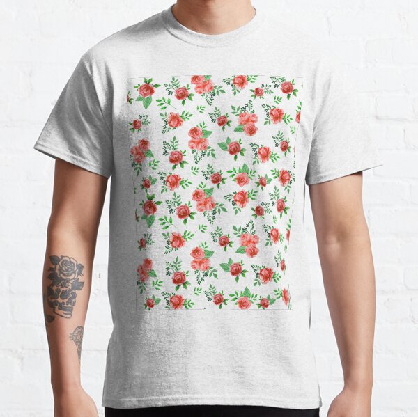 Red Roses Pattern Classic T-Shirt