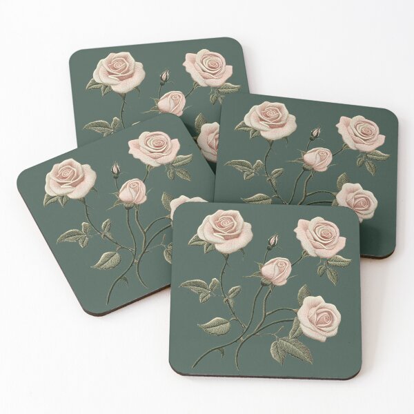 Item preview, Embroidered Blush Rose Bouquet designed and sold by MegaNovaArt.