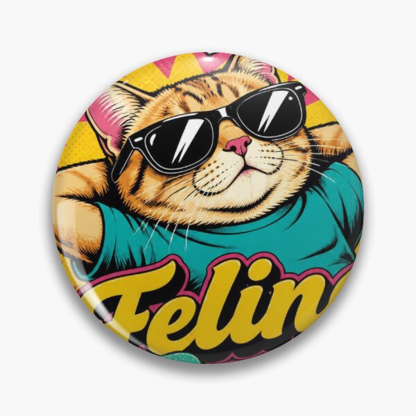 Item preview, Feline Good Funny Cool Cat Sunglasses Pop Art Cat Lover T-Shirt designed and sold by Five Reasons Designs.