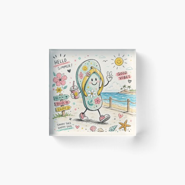 Item preview, FlipFlop Doodle Summer Vibes designed and sold by konkapo00.