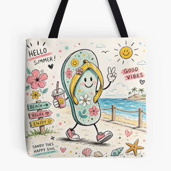 Item preview, FlipFlop Doodle Summer Vibes designed and sold by konkapo00.