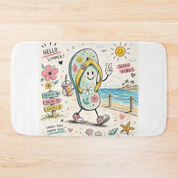 Item preview, FlipFlop Doodle Summer Vibes designed and sold by konkapo00.