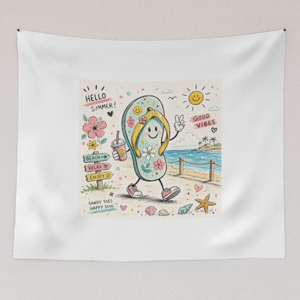 Item preview, FlipFlop Doodle Summer Vibes designed and sold by konkapo00.
