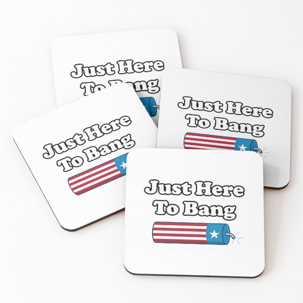 Item preview, Funny JUST HERE TO BANG USA 4th of July Fireworks Firecracker Gang 250th Celebration BBQ Sex Joke designed and sold by BuyShirtsOnline.