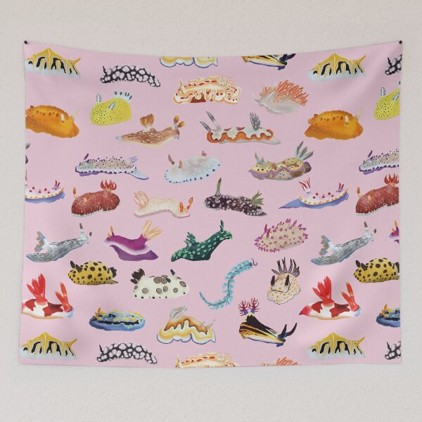 Item preview, Pattern 27 Nudibranch - sea slug - pink designed and sold by Poulpimousse.