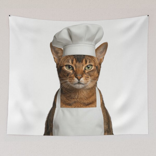 Item preview, Funny Abyssinian Cat Chef Realistic Animal Cooking Humor Art designed and sold by LazyOwlStore.