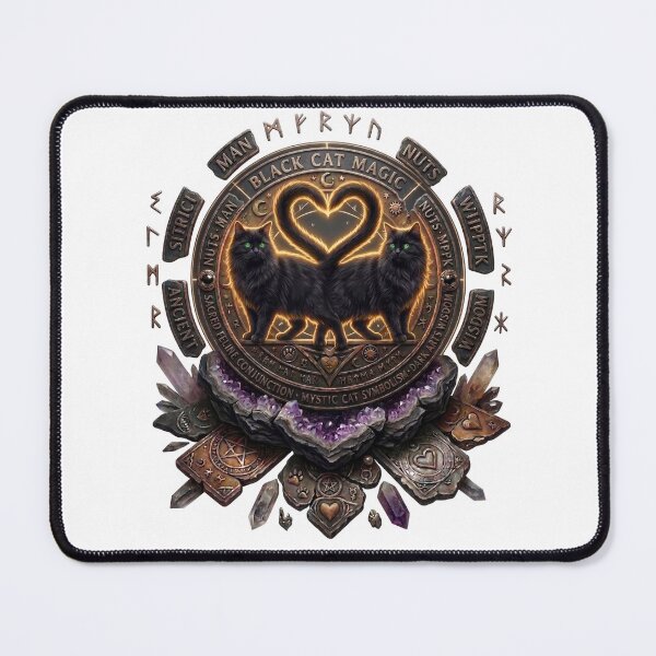 Item preview, Mystic Black Cats and Heart-Tail Alchemical Medallion designed and sold by Spiritualwall.