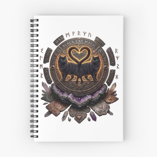 Item preview, Mystic Black Cats and Heart-Tail Alchemical Medallion designed and sold by Spiritualwall.