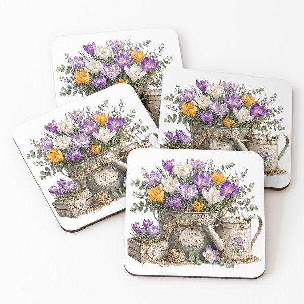 Item preview, Crocus Spring Garden Watercolor | designed and sold by PetalGarden.