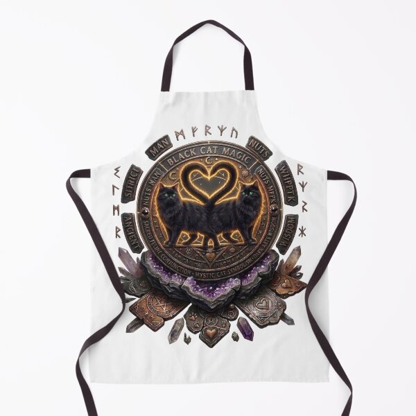 Item preview, Mystic Black Cats and Heart-Tail Alchemical Medallion designed and sold by Spiritualwall.