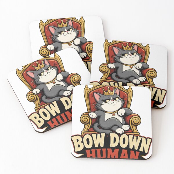 Item preview, Bow Down Human Funny Royal Cat on Throne Crown Cat Lover T-Shirt designed and sold by Five Reasons Designs.