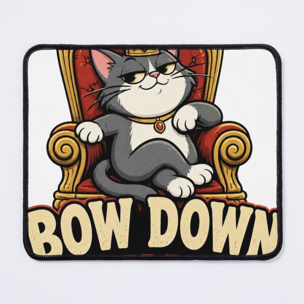 Item preview, Bow Down Human Funny Royal Cat on Throne Crown Cat Lover T-Shirt designed and sold by Five Reasons Designs.