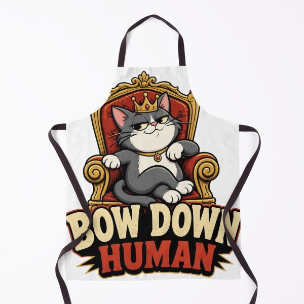 Item preview, Bow Down Human Funny Royal Cat on Throne Crown Cat Lover T-Shirt designed and sold by Five Reasons Designs.