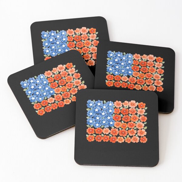 Item preview, Floral American Flag Flowers Wildflowers 4th of July designed and sold by elongatedjazz.