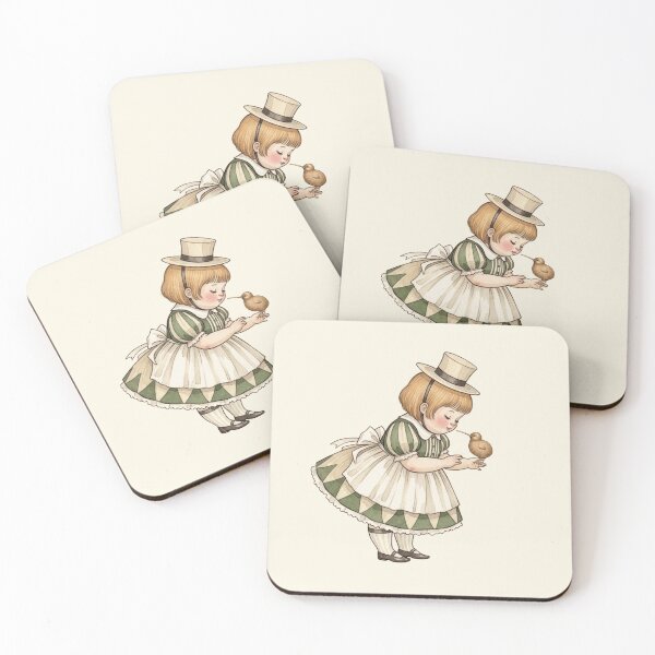 Item preview, Vintage Storybook Girl with a Tiny Kiwi Bird designed and sold by Pasteltone.