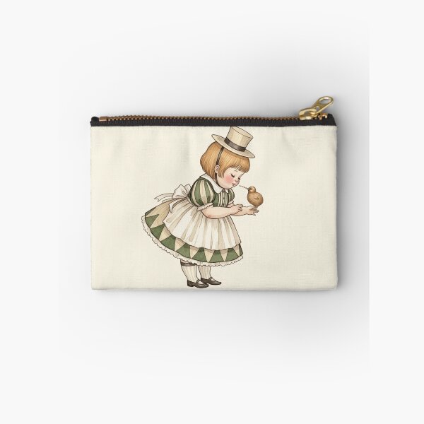 Item preview, Vintage Storybook Girl with a Tiny Kiwi Bird designed and sold by Pasteltone.