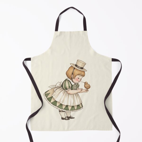 Item preview, Vintage Storybook Girl with a Tiny Kiwi Bird designed and sold by Pasteltone.