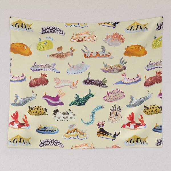 Item preview, Pattern 27 Nudibranch - sea slug - yellow designed and sold by Poulpimousse.