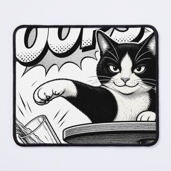 Item preview, Oops Funny Cat Knocking Glass Off Table Comic Style Cat Lover T-Shirt designed and sold by Five Reasons Designs.