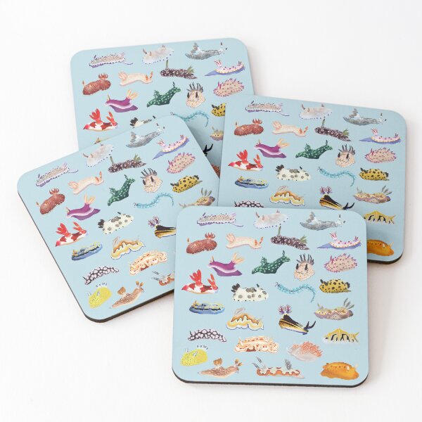 Item preview, Pattern 27 Nudibranch - sea slug - blue designed and sold by Poulpimousse.