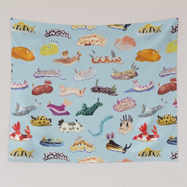 Item preview, Pattern 27 Nudibranch - sea slug - blue designed and sold by Poulpimousse.
