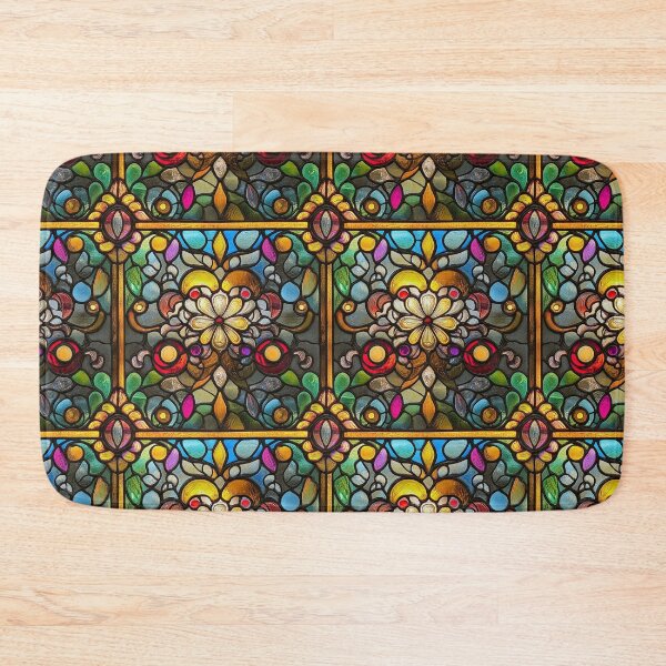 Item preview, Yellow Daisy Dark Mosaic Stained Glass Photo Texture designed and sold by DigitaICraft.