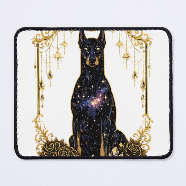 Item preview, Doberman Pinscher Celestial Moon Galaxy Stars Mystical Gothic Dog T-Shirt designed and sold by Five Reasons Designs.