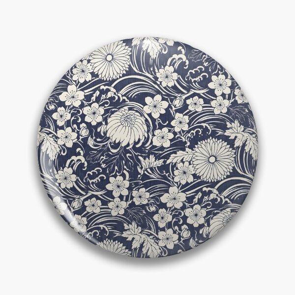 Item preview, Vintage Japanese Woodblock Style Floral Pattern designed and sold by VelloomStore.