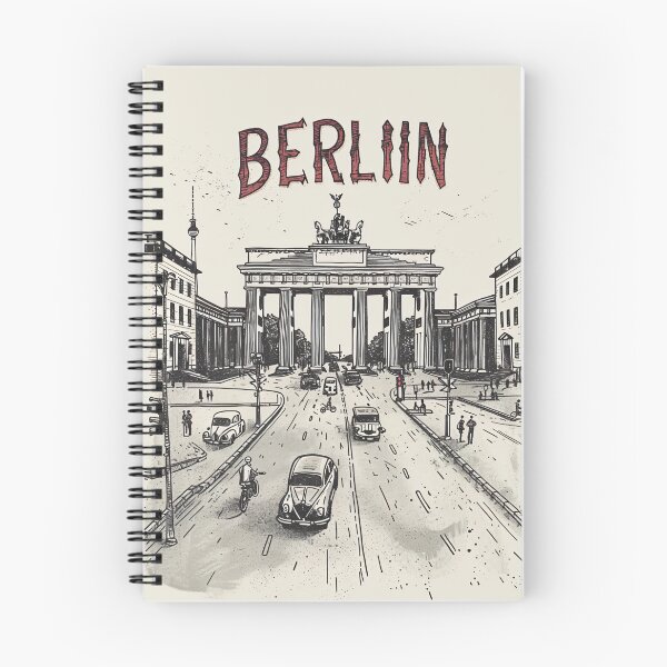 Item preview, Berlin Germany Vintage Travel Poster Brandenburg Gate City Illustration designed and sold by NarjaShop.