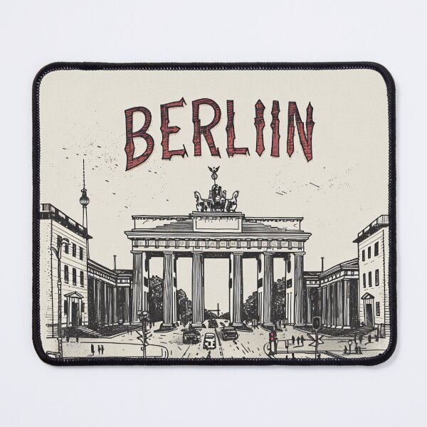 Item preview, Berlin Germany Vintage Travel Poster Brandenburg Gate City Illustration designed and sold by NarjaShop.