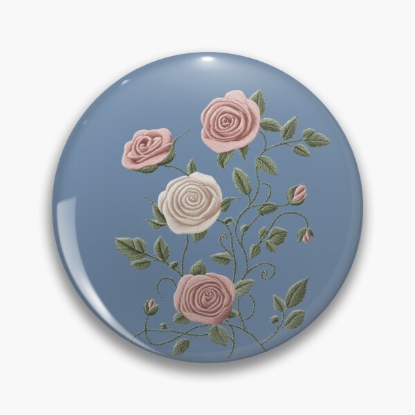 Item preview, Vintage Embroidered Rose Garden designed and sold by MegaNovaArt.