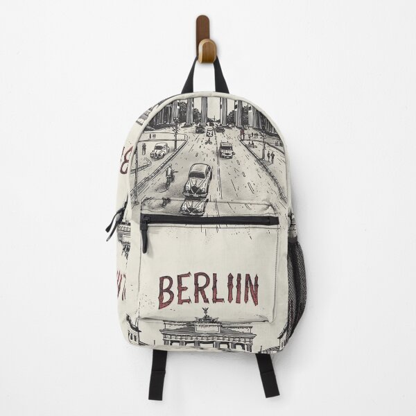 Item preview, Berlin Germany Vintage Travel Poster Brandenburg Gate City Illustration designed and sold by NarjaShop.