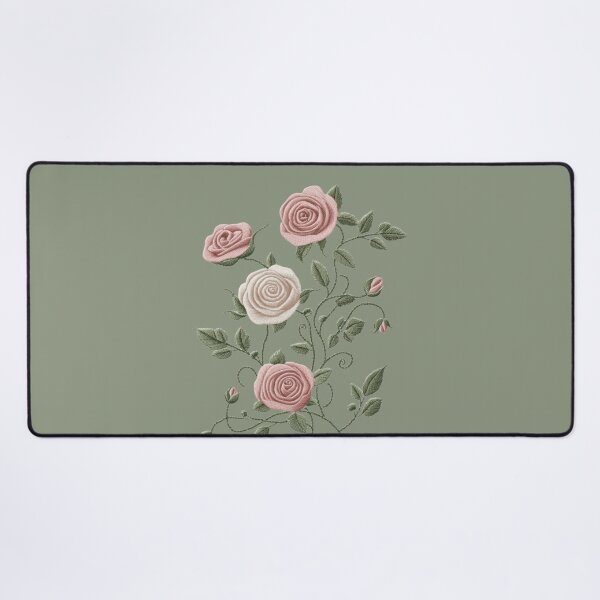 Item preview, Vintage Embroidered Rose Garden designed and sold by MegaNovaArt.