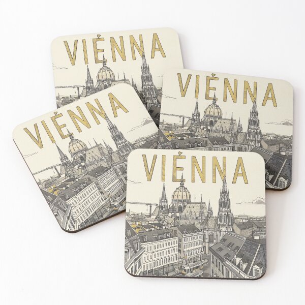Item preview, Vienna Austria Vintage Travel Poster European City Illustration designed and sold by NarjaShop.
