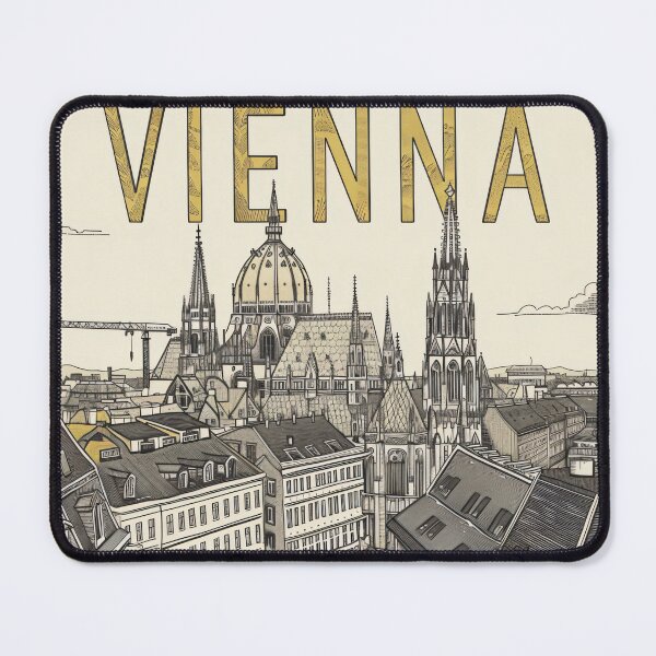 Item preview, Vienna Austria Vintage Travel Poster European City Illustration designed and sold by NarjaShop.