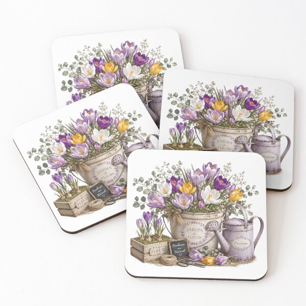 Item preview, Crocus Spring Garden Watercolor designed and sold by PetalGarden.