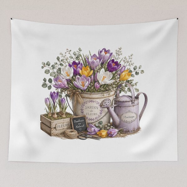 Item preview, Crocus Spring Garden Watercolor designed and sold by PetalGarden.