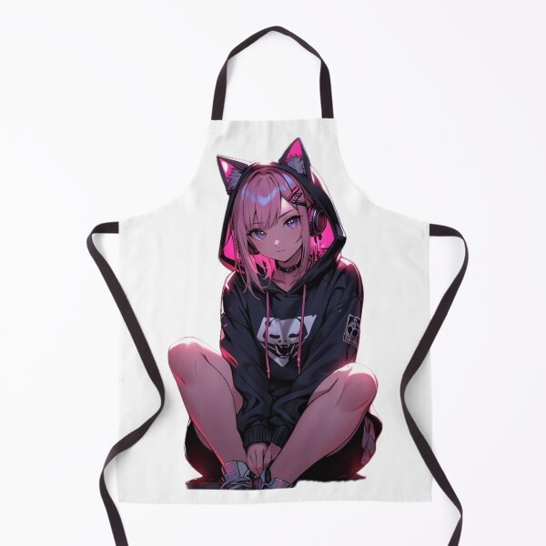 Item preview, Dark Neon Anime Catgirl Hoodie designed and sold by AnimDream .