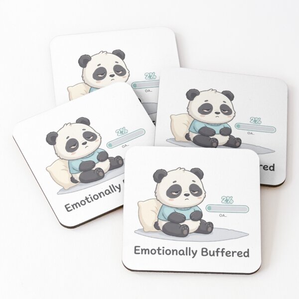 Item preview, Cute Emotionally Buffered Panda Sticker | Funny Introvert Meme Aesthetic Hoodie & T-Shirt Design designed and sold by TheCosyCarriage.