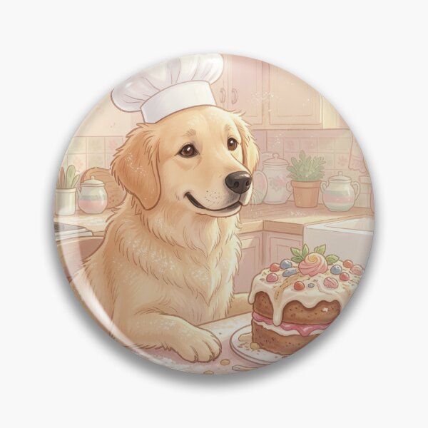 Item preview, Cute Golden Retriever Chef Baking Aesthetic designed and sold by SoftAuraStudi0.