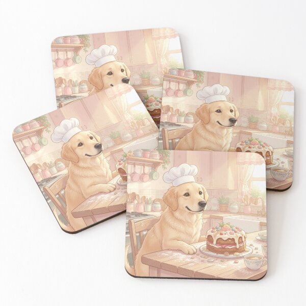 Item preview, Cute Golden Retriever Chef Baking Aesthetic designed and sold by SoftAuraStudi0.