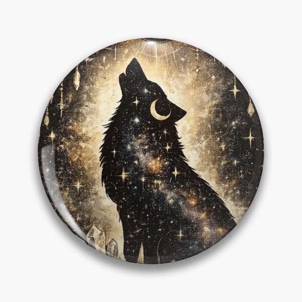 Item preview, Celestial Wolf Howling Moon Galaxy Stars Mystical Gothic T-Shirt designed and sold by Five Reasons Designs.