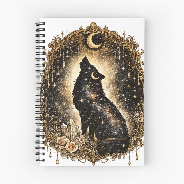 Item preview, Celestial Wolf Howling Moon Galaxy Stars Mystical Gothic T-Shirt designed and sold by Five Reasons Designs.